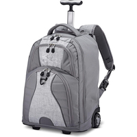 Tas Ransel Laptop Beroda 15 Inch Laris Manis dengan Port Pengisian Daya USB, Tas Travel Bisnis Anti Air Bahan Oxford