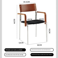 Chaise de salle à manger moderne et simple, accoudoirs, sac souple, meubles de maison décontractés, revêtement en soie, cadre en bois, pieds en métal, salon