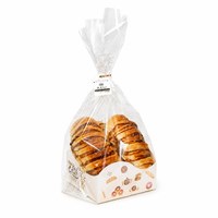Ensemble de sacs à pain en papier rose à volants avec sac transparent et étiquette en ficelle pour la décoration de pâtisseries, biscuits et gâteaux