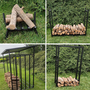 מתלה עץ באיכות גבוהה עשוי מפלדה מחזיק עצי הסקה מחזיק עץ לשימוש פנימי וחיצוני - Product Image 4