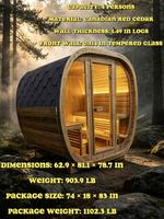 Sauna familial extérieur en cèdre pour 4 à 6 personnes, cabine spa à domicile pour la récupération, la relaxation et un style de vie bien-être