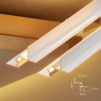 Profilé en alliage d'aluminium LED pour plafond de villa au design moderne, avec canal de finition pour bordure de plaque de plâtre et décoration d'angle mural
