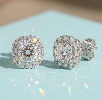 Nouvelles boucles d'oreilles créoles tendance en argent sterling 925 plaqué or, trèfle à quatre feuilles, moissanite couleur D VVS, pour femme, anniversaire