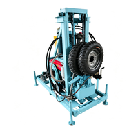 Machine de forage de puits d'eau domestique mobile sur roues