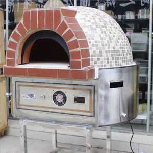 Gran horno de pizza redondo comercial hornos de gas portátiles al aire libre para piedra de pizza