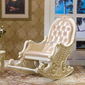 Vente en gros de fauteuil à bascule classique européen en cuir de vache rose français fauteuil de canapé fauteuil à bascule royal - Product Image 1