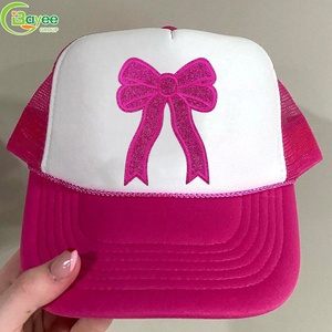 Wholesale Custom 4.4inches Red Bow Glitter Patches DIY Iron-on Embroidered Heart Shaped Fabric for Hoodie Hats - Product Image 3