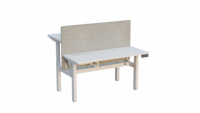 Bureau de travail ergonomique double poste réglable en hauteur, bureau partagé moderne pour personnel, bureau debout en métal, bureau à levage