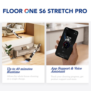 <span class=keywords><strong>Tineco</strong></span> <span class=keywords><strong>FLOOR</strong></span> ONE S6 STRETCH PRO robot nettoyeur 40min/batterie à triple durée de vie Nettoyage des bords double face. - Product Image 4