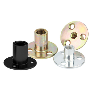 Écrou à bride à trois trous en acier au carbone, zingué blanc/jaune/noir, écrou de verrouillage pour plaque de fer à souder, pour meubles en bois - Product Image 3