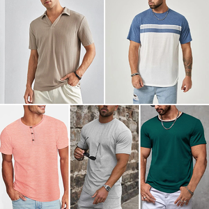 بيع بالجملة من سلسلة طباعة فضفاضة برقبة مستديرة للرجال في الصيف من الاتحاد الأوروبي والأمريكية تي شيرتات وبلوزات بأكمام قصيرة - Product Image 5