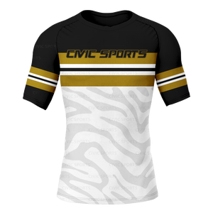 Rashguard – manches courtes pour hommes, couleur bleu et noir, personnalisé, personnalisé, bjj mma rashguard - Product Image 5