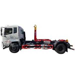 משומש מחיר זול דונגפנג שלדת משאית כבדה לאיסוף משאית קרס מעמיס 12 טון משאית אשפה עם הרמת קרס - Product Image 1