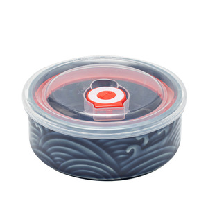 Bol de conservation alimentaire hermétique en céramique, rond, avec couvercle à clipser, pour fruits secs, noix, en-cas, utilisation pour les fêtes - Product Image 5