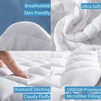 Protège-matelas Hygroscopique Imperméable en Bambou/Coton Haute Qualité Couleur Unie Technique Tricotée 300tc Pour la Maison