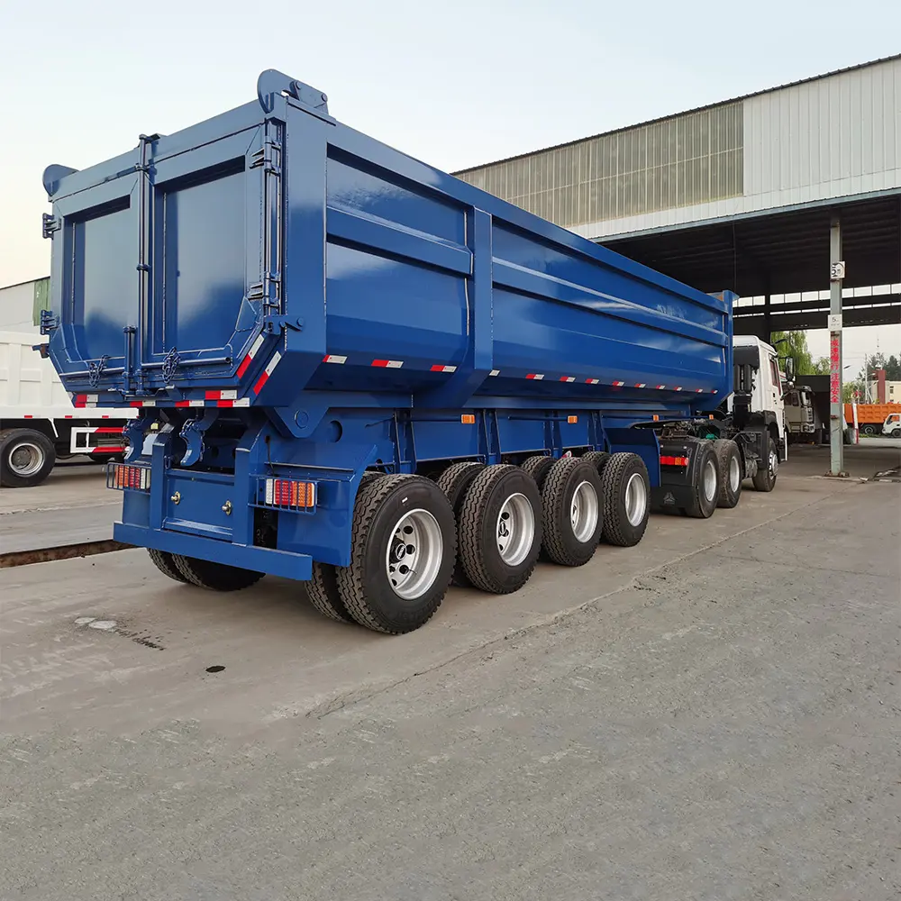 40ft 60ft 3/4/5 차축 40 톤 60 톤 70t 석재 운송 유틸리티 틸트 장비 덤프화물 세미 트레일러 트럭