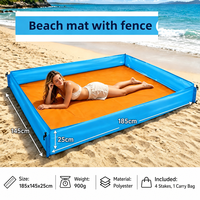 Tapis de plage anti-sable, imperméable, pliable, portable, anti-humidité, en polyester, rectangulaire, pour camping et pique-niques