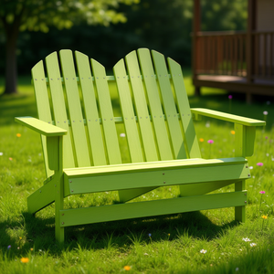 Chaise Adirondack 2 places en sapin massif, verte, pour jardin, terrasse, meubles d'extérieur - Product Image 2