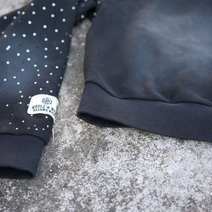 Phụ Nữ Của Màu Đen Nặng Terry Zip Áo Khoác Rhinestone Thêu Đau Khổ Đính Mùa Xuân Mùa Thu Crop Top Đội Mũ Trùm Đầu Huy Hiệu - Product Image 4