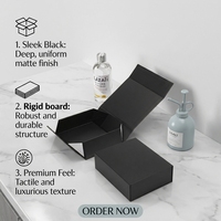 Boîte cadeau noire personnalisée avec couvercle à charnière et boîte intérieure blanche pour parfum, bijoux, cadeaux d'entreprise, OEM