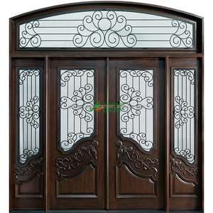 Puerta <span class=keywords><strong>de</strong></span> <span class=keywords><strong>entrada</strong></span> <span class=keywords><strong>de</strong></span> hierro principal eléctrica personalizada, puerta <span class=keywords><strong>de</strong></span> diseño <span class=keywords><strong>de</strong></span> Villa, puerta principal individual, precio - Product Image 3