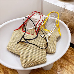 Bolso <span class=keywords><strong>de</strong></span> mano <span class=keywords><strong>de</strong></span> hombro hueco con logotipo personalizado para mujer, <span class=keywords><strong>de</strong></span> moda, grande, <span class=keywords><strong>de</strong></span> mimbre tejido, para <span class=keywords><strong>playa</strong></span>, verano, tipo cubo, <span class=keywords><strong>de</strong></span> paja - Product Image 6