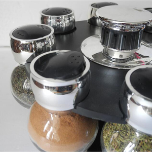 Glassware Tournant Collection, <strong>Revolving</strong> Countertop Carousel Herb and <strong>Spice</strong> <strong>Rack</strong> With 3.5 Oz Glass Jars (Set of 16 Jars) - Product Image 4