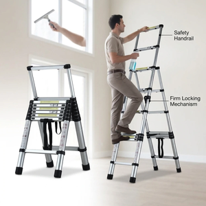 <span class=keywords><strong>Escalera</strong></span> telescópica <span class=keywords><strong>Telesteps</strong></span>, <span class=keywords><strong>escalera</strong></span> plegable de acero inoxidable con pasamanos, <span class=keywords><strong>escalera</strong></span> retráctil para interiores del hogar - Product Image 3