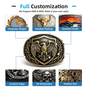Boucles de ceinture pour hommes de forme personnalisée, moulage sous pression, gravées, grand LOGO, métal, laiton massif, boucle de ceinture personnalisée LOGO - Product Image 2