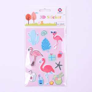 L'Europe et les États-Unis ont explosé un seul autocollant 3D de décoration d'animaux de beignet de flamant rose licorne arc-en-ciel - Product Image 3