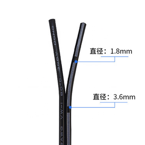 Cable de alimentación cuadrado, 2 núcleos, línea paralela negra, 2468, 22AWG, doble paralelo, 0,3 - Product Image 2