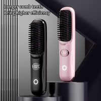 Brosse lissante rechargeable, peigne à cheveux portable, mini fer à lisser électrique