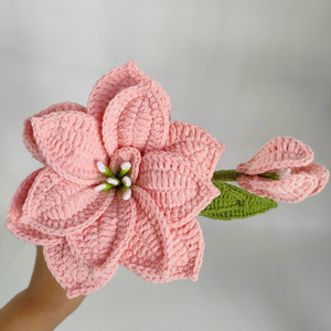 TC Décoration d'intérieur DIY Bouquet de fleurs pour anniversaire Cadeau Fête des Mères Fleur artificielle tricotée Branche de fleur au crochet <span class=keywords><strong>Amaryllis</strong></span> - Product Image 6