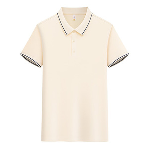 Polo promotionnel uni en fibre de polyester avec bordure contrastante, vêtements de travail pour hommes, usage quotidien, logo personnalisable - Product Image 2