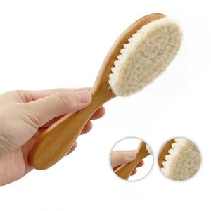 High Quality Natural Baby Hair Cleaning Brush Beech Goat Hair Bristles Brush for Care Cleaning - Product Image 3