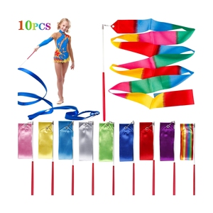 Lot De 2 Rubans De Danse Rythmique 2m – Bâton Virevoltant Scintillant – Gymnastique, Enfants, Spectacle