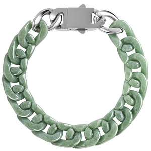 Pulsera de Cadena de Jade Verde Natural Grado A Tiba, Estilo Hip-hop, Joyería Unisex Personalizada y Moderna - Product Image 1