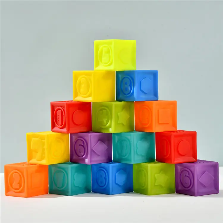 Blocos de blocos de touch 3d não-tóxico, conjuntos de blocos flutuantes para apertar, brinquedo de construção macia