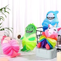 Éponges de bain pour animaux, éponges de douche en forme de dessin animé, éponges de bain et loofahs pour enfants, éponges exfoliantes en maille pour le corps, pour enfants
