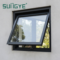 SUNGYE AS2047 Hochwertiges Modernes Dreh-Kipp-Fenster Nach Außen Öffnendes Aluminiumlegierungs-Fenster Großes Glaspaneel für Villen