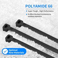 Attaches en nylon noir de 7,6 * 450 mm, 100 pièces, 18 pouces, résistance à la traction de 120 livres, autobloquantes, robustes, résistantes aux UV, attaches pour câbles