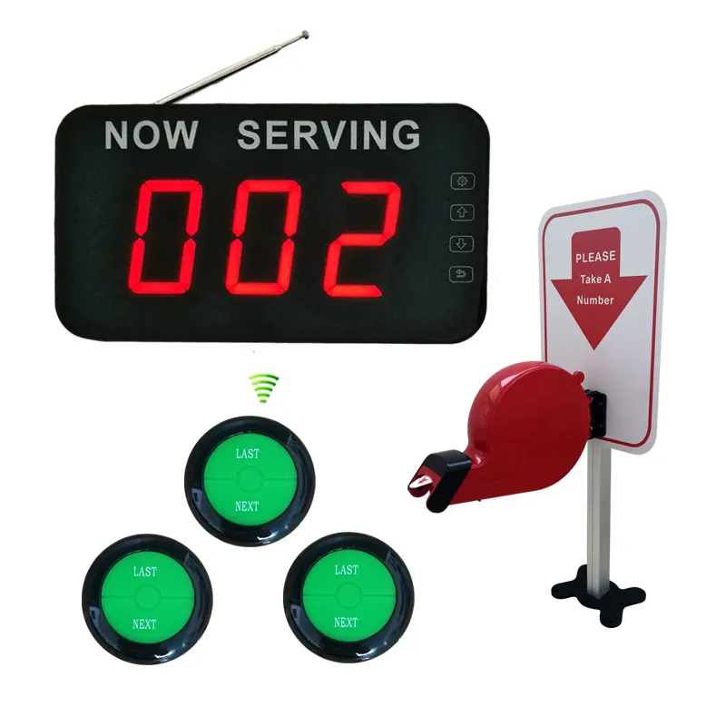 2 Key Next Button Wireless Queueing Management System Queue Call System for Fast Food Restaurant Service