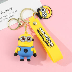 <span class=keywords><strong>Porte</strong></span>-clés en silicone de haute qualité, nouveau modèle, dessin animé, poupée Minion <span class=keywords><strong>Papa</strong></span>, mousqueton 3D, pendentif de sac, cadeau promotionnel - Product Image 5