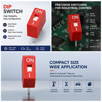 SUDA DIP Toggle Switch DS-VDG-01P 50V DC 2.54MM Kontak Berlapis Emas Tembaga Rumah Tahan Suhu Tinggi Industri DPST IP41 -40C-85C