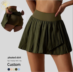 Rok celana pendek olahraga berkendara luar ruangan kustom rok tenis berlipat cepat kering bersirkulasi pinggang tinggi - Product Image 1