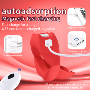 Silikon-<span class=keywords><strong>Massage</strong></span>-Vibrator für Herren / Hahnenkamm-Ring Sexspielzeug für Erwachsene / Magnetisches Aufladen / Fernbedienung - Product Image 6