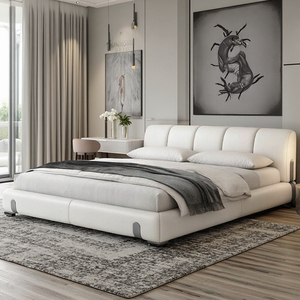 Letto Moderno di Lusso con Piattaforma Imbottita e Struttura in Legno Massello, Pelle Premium, Comfort Elegante per Camera da Letto Matrimoniale King Size - Product Image 3
