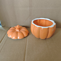 Pot en céramique moderne en forme de citrouille pour le stockage des aliments, idéal pour le camping et la cuisine, grande capacité, portable avec couvercle