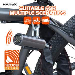 Serrure intelligente Hanex, chaîne de vélo en acier renforcé de 8 mm, fonction d'<span class=keywords><strong>alarme</strong></span>, sélection d'accessoires de <span class=keywords><strong>moto</strong></span> pour cadenas de vélo - Product Image 1