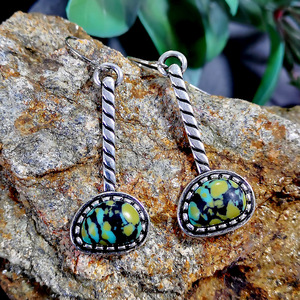 Orecchini creativi a forma di goccia d'acqua, colorati e testurizzati, gioielli retrò da donna per tutti i giorni, idee regalo. - Product Image 3
